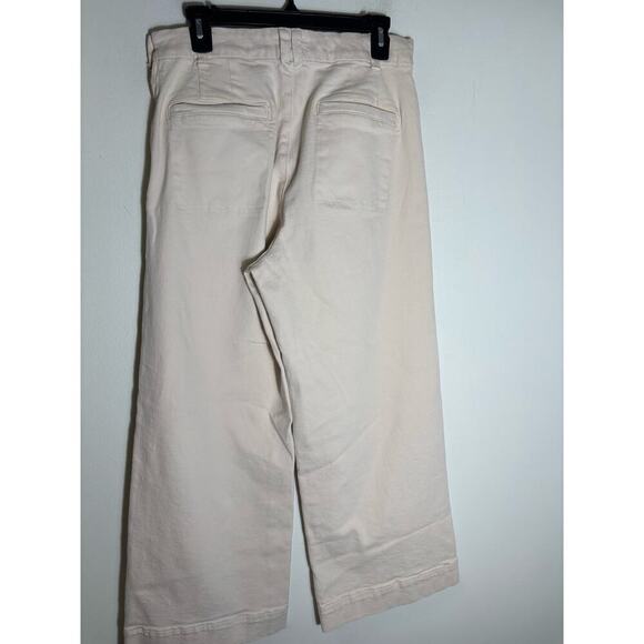 Pilgro Cream Colored Cotton Blend Denim Like Wide Leg Pants Sz 30 - Picture 3 of 3